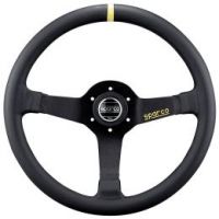 Sparco Steering Wheel, Competition, 350mm Diameter, 63mm Dish in Black Suede or Leather. SP015R345