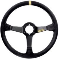 Sparco Steering Wheel, Competition, 380mm Diameter, 65mm Dish in Black Suede. SP015R368MSN