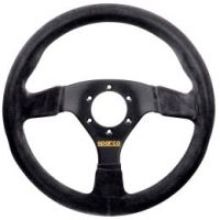 Sparco Steering Wheel, Competition, 330mm Diameter, 39mm Dish in Black Suede. SP015R383PSN