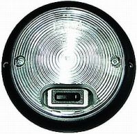 Hella 8569 Series Clear Round Interior Lamp with Black Bezel and Switch