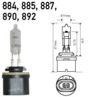 HELLA 884, 885, 887, 890, 892 12V Halogen Bulbs