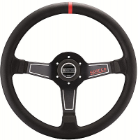 Sparco Steering Wheel, L575, Tuning, 350mm Diameter, 63mm Dish in Black Suede or Leather. SP015L750