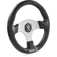 Sparco P222 Tuning Steering Wheel, 345mm Diameter, Zero Dish in Black or Silver Trim SP015THPU